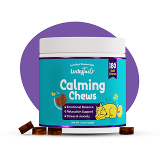 LuckyTail Hemp Calming Chews for Dogs - Made in the USA - Chicken Flavor - 180 Count