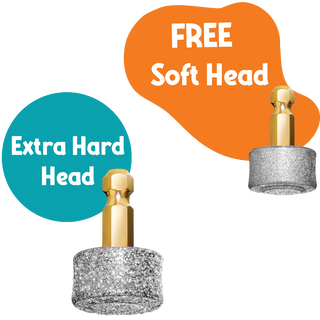 An extra LuckyTail Nail Grinder hard head and a free soft head