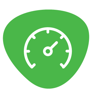 A green and white clock icon