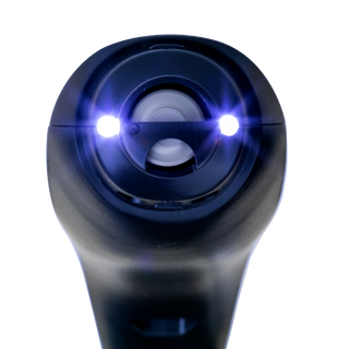A close up of the two LED lights in the head of the LuckyTail Nail Grinder